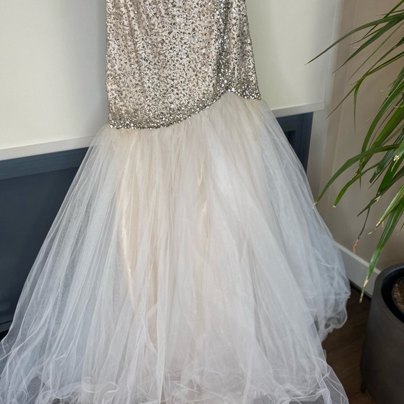 Jovani Crystal champagne gown size 2 - Picture 11 of 15